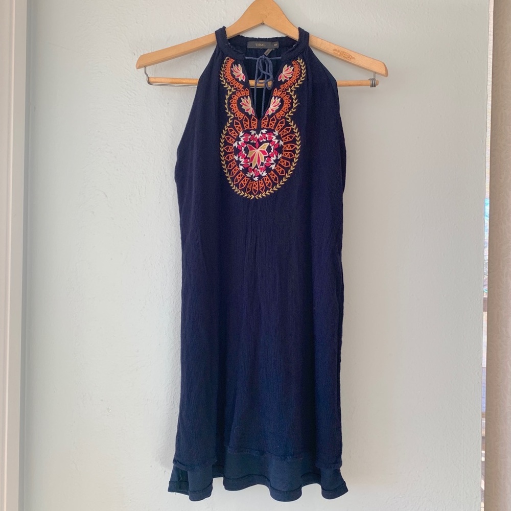 THML Embroidered Sleeveless Mini-Dress